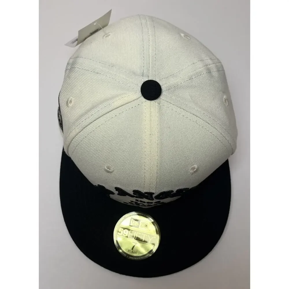 New Era 59FIFTY Los Angeles Dodgers Sugar Skull Fitted Hat Size 7 Off-White/Blac